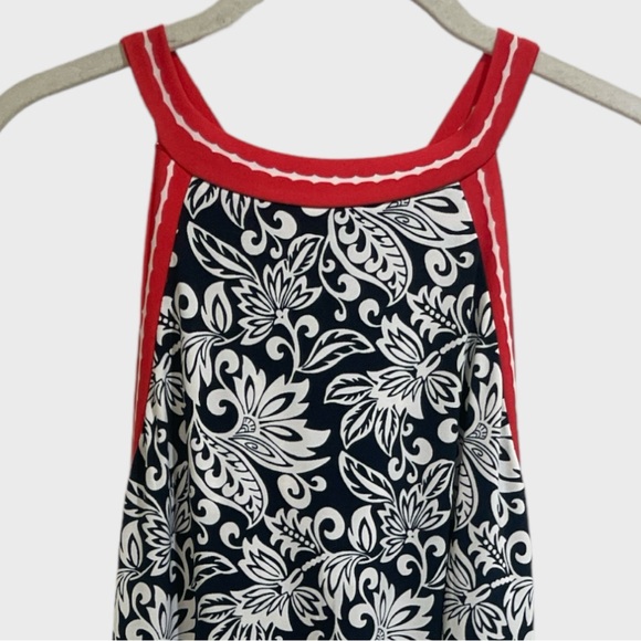 Max Studio Halter Style Floral Black  Orange RedMidi Dress Size Medium ( NWOT) - Picture 5 of 8